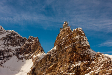 Panoramic view of the Sphinx observatory in Switzerland.