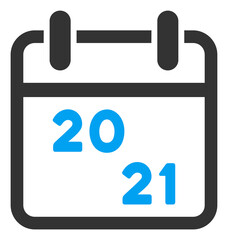 Vector 2021 calendar illustration. An isolated illustration on a white background.