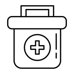 medical kit with cross line style icon vector illustration design