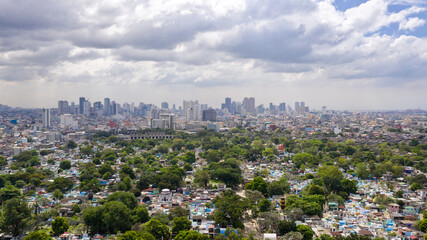 Manila, the capital of the Philippines aerial view.