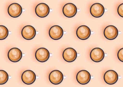 Pattern of mugs of coffee