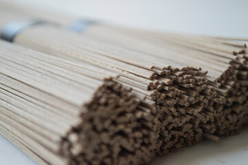 Close-up of soba noodles 