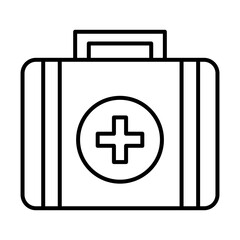 medical kit with cross symbol line style icon vector illustration design