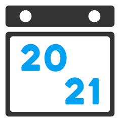 Vector 2021 calendar illustration. An isolated illustration on a white background.