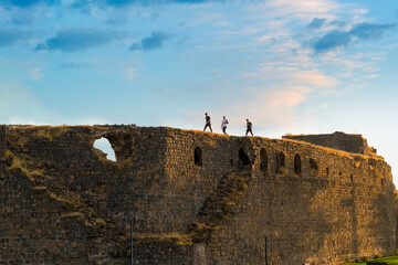 Diyarbakir, Turkey-September 17 2020: The wall of Diyarbakir (Diyarbakir surlari in Turkish)