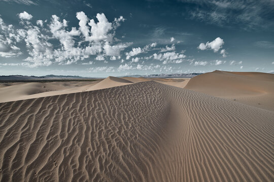 Landscape of Cadiz Dunes at Mojave Desert, Southern California, USA