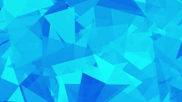 Blue shards abstract geometric background, stop motion animation