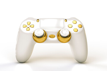 White and gold colored DualShock 4 controller