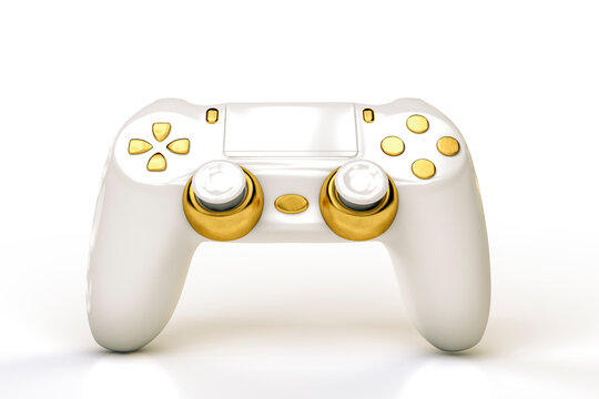 White And Gold Colored DualShock 4 Controller