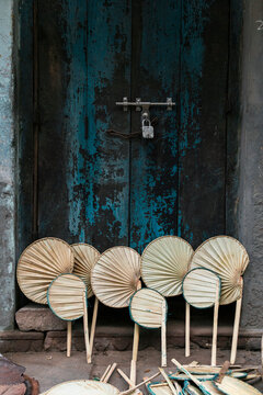 Hand fans sold at street market