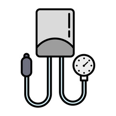 analog blood pressure monitor line and fill style icon vector illustration design