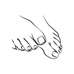 Female feet icon on a white background.