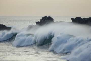 Breaking wave with spray