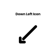down left glyph Icon. arrows vector illustration on white background