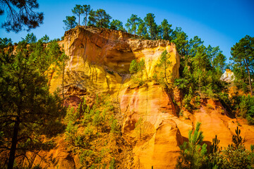 The famous ocher quarries in roussillion in provence;France