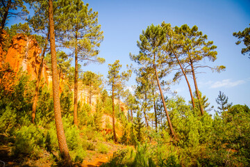 The famous ocher quarries in roussillion in provence;France