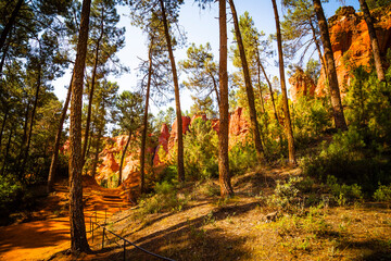 The famous ocher quarries in roussillion in provence;France