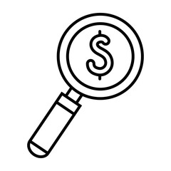 search magnifying glass with dollar symbol line style icon vector illustration design