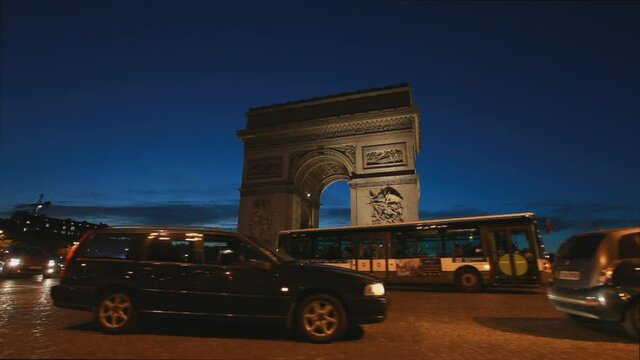  The Triumphal Arch de l Etoile ( arc de triomphe) . The monument was designed by Jean Chalgrin in 1806 in Paris, France