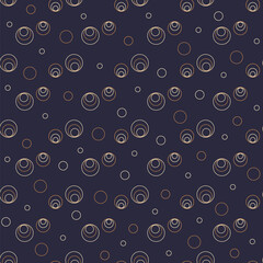 Seamless pattern of circles on a dark blue background