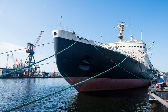 Russia, Murmansk, Lenin First Nuclear Powered Icebreaker In The World Moored At Port