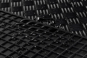 Details of high quality winter car mats with water drops