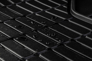 Details of high quality winter car mats with water drops