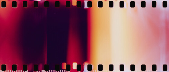 real film strip texture with burn light leaks, abstract background - 400882937