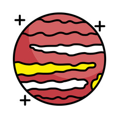space planet line and fill style vector illustration design