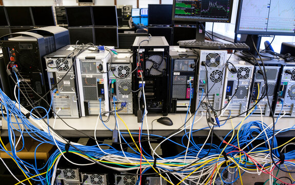 Computers connected with many cables