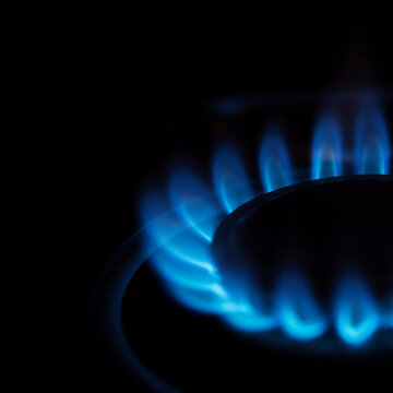 Close-up of gas stove burner