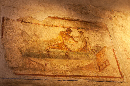 Fresco on old stone wall