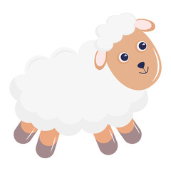 cute little sheep animal kawaii character vector illustration design