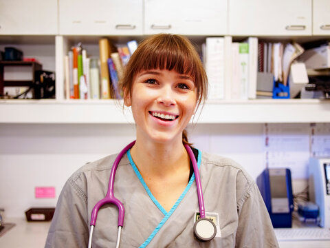 Portrait of vet with stethoscope