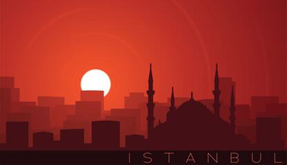 Istanbul Low Sun Skyline Scene