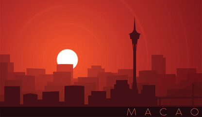 Macao Low Sun Skyline Scene