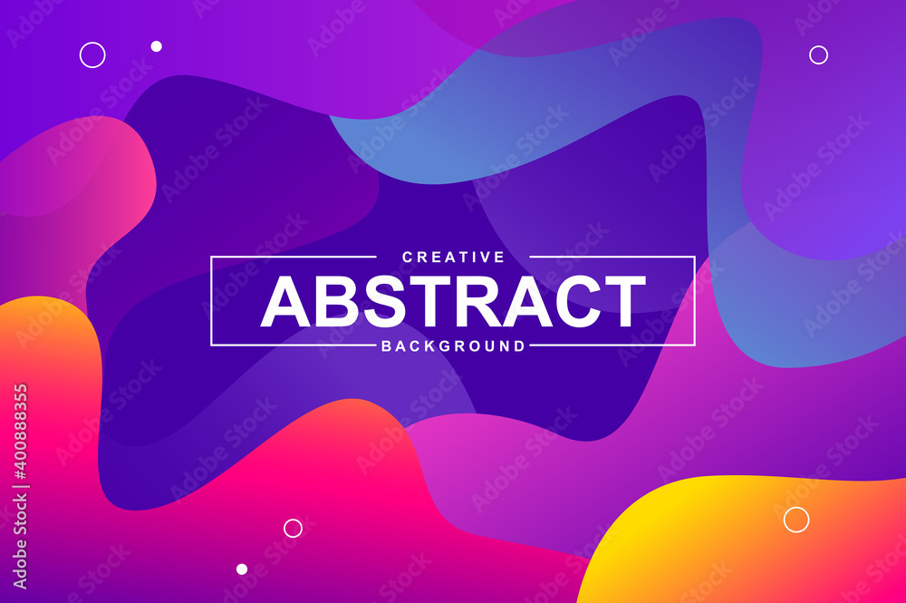 Fototapete abstract design with dynamic liquid shapes. colorful fluid style background for landing page, web ba