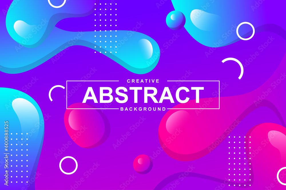 Fototapete abstract design with dynamic liquid shapes. colorful fluid style background for landing page, web ba