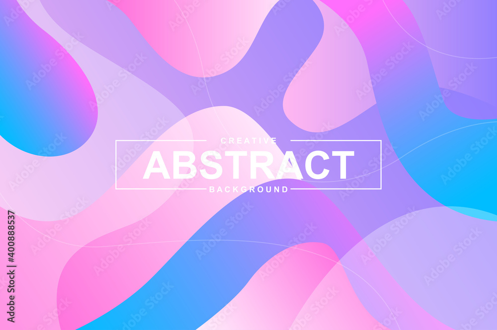 Aufkleber abstract design with dynamic liquid shapes. colorful fluid style background for landing page, web ba