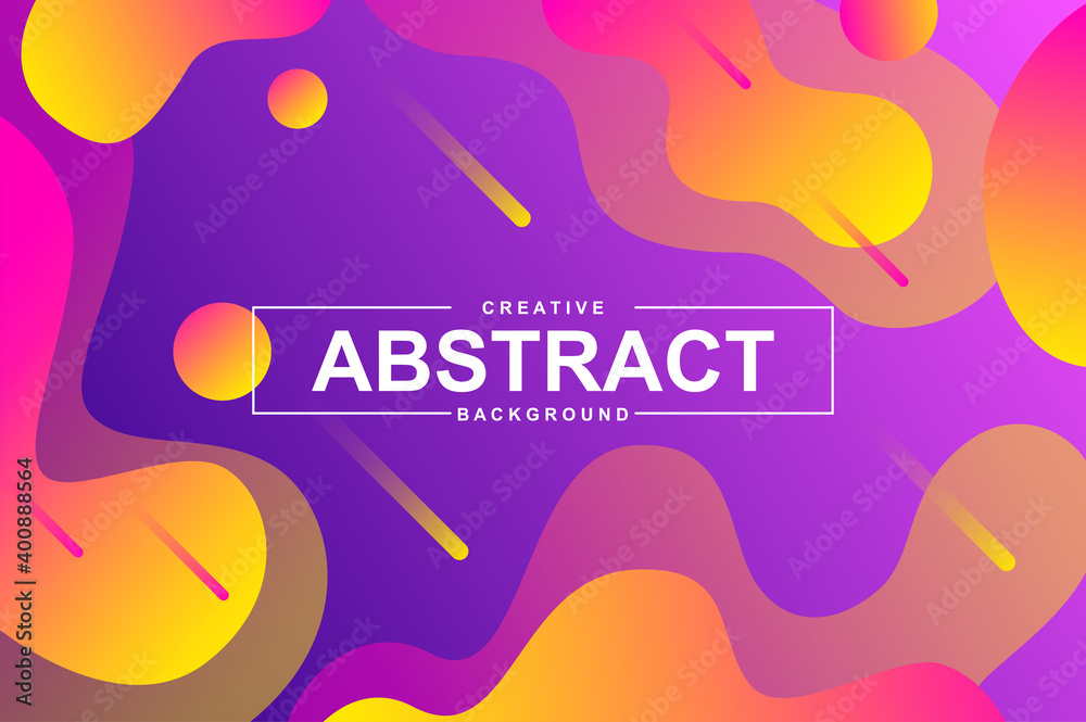 Fototapete abstract design with dynamic liquid shapes. colorful fluid style background for landing page, web ba