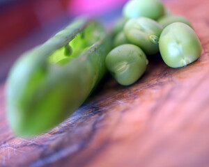 peas and pod closeup