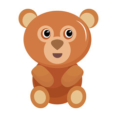Obraz premium cute little bear animal kawaii character vector illustration design