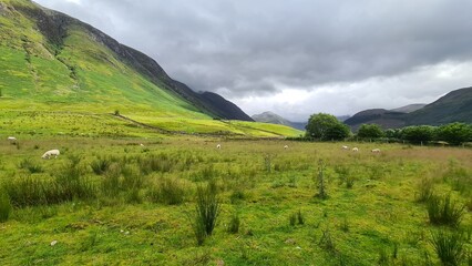 landscape with mountains and clouds