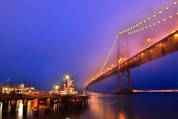 Fototapeta na wymiar San Francisco-Oakland Bay Bridge over San Francisco Bay