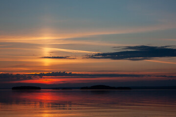 Beautiful sunset on the lake.