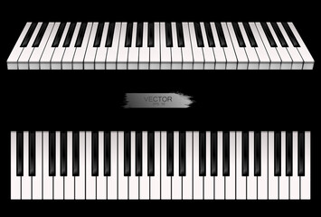 Realistic piano keys. Vector. 