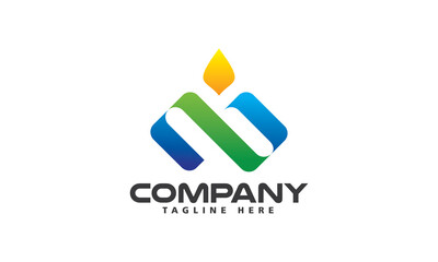 Abstract logo template with initials letter q and b in color.