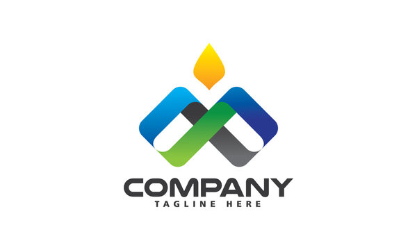 Abstract logo template with initials letter M X in color.