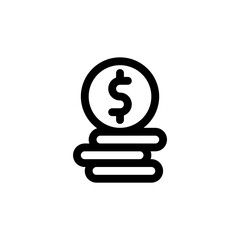 Collect Money For Future Outline Icon, Logo, Vector