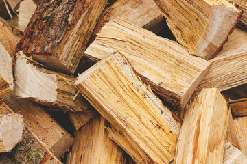 Heap of cut firewood.